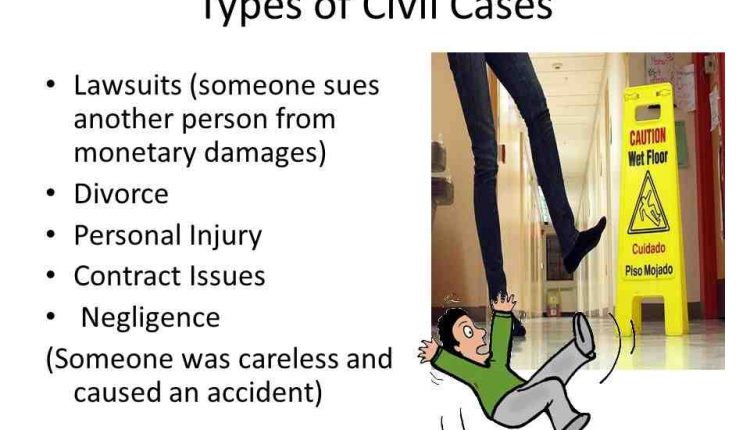 What are the three most common types of civil cases?
